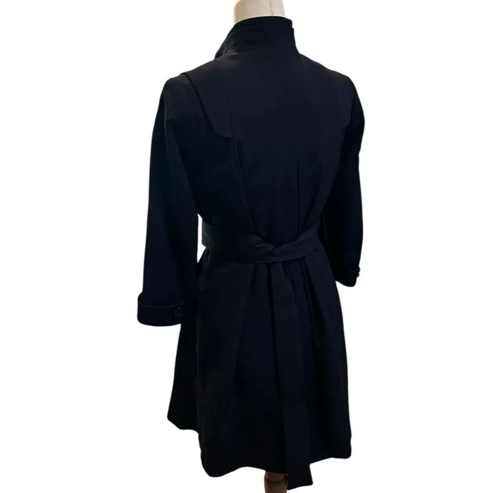 Reiss dark blue double breasted coat-three-quarter length sleeves fully lined XS